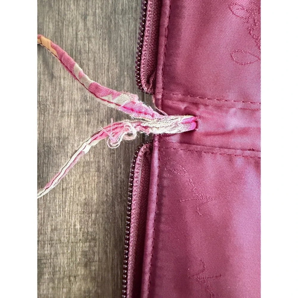 Vera Bradley Carnaby Zip Around Wallet Wristlet Quilted Pink Floral